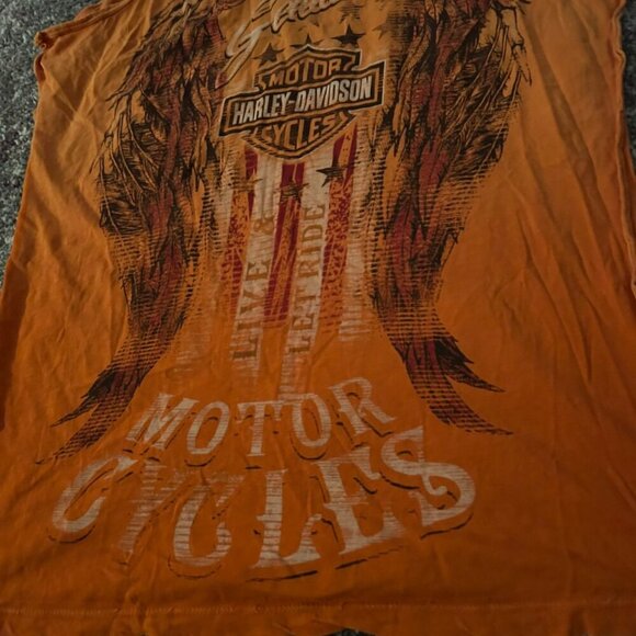 Harley-Davidson Orange Winged Muscle Tank - Picture 7 of 9